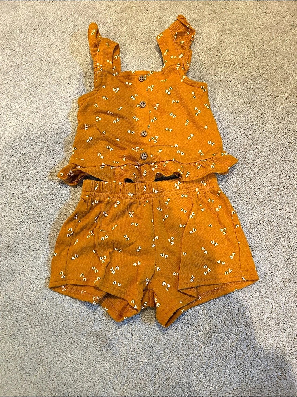 Carter's Baby Girl Floral Ruffle Top and Shorts Set Floral Romper